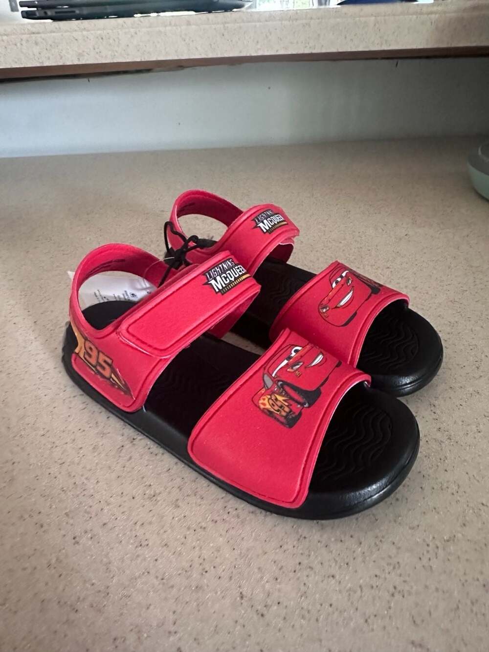 Disney Pixar Cars Lightning McQueen Sandals Size 10